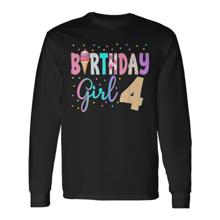 Ice Cream Party Sweet Birthday Theme 1St 3Rd Matching Long Sleeve T-Shirt