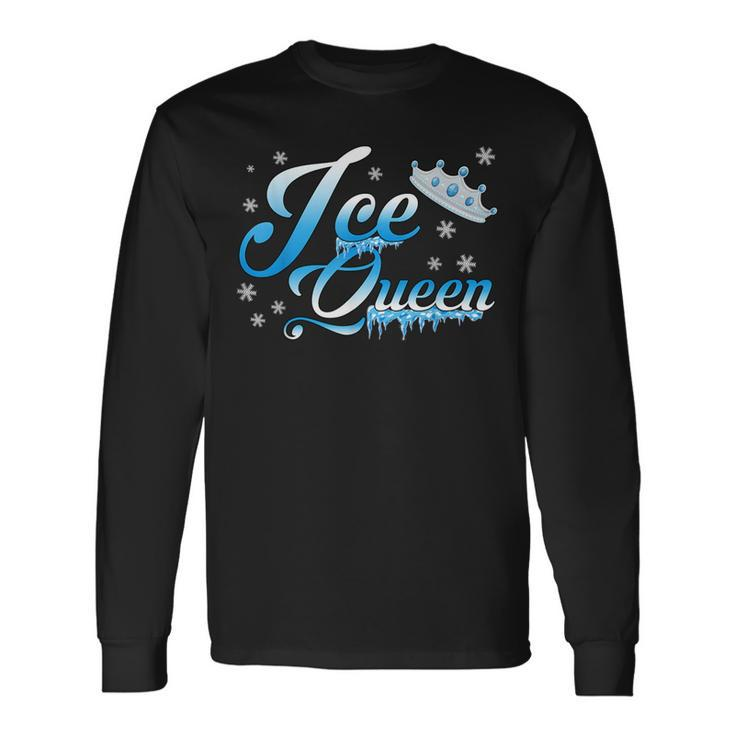 Ice Queen Winter Theme Birthday Party Girls Snow Themed Bday Long Sleeve T-Shirt