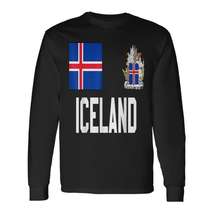 Iceland Flag Hat Helmet Viking Long Sleeve T-Shirt