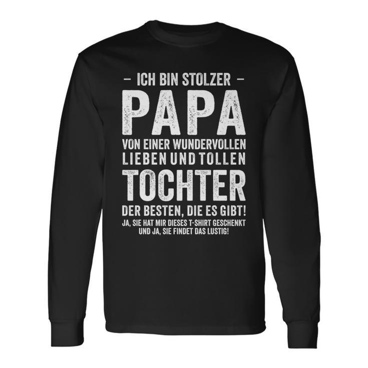 Ich Bin Stolzer Papa Einer Wundervoll Tochter Father's Day Long-Sleeved Langarmshirts Geschenkideen