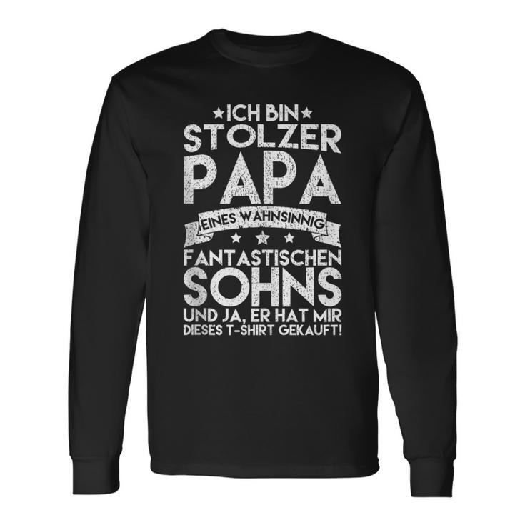 Ich Bin Stolzer Papa Eines Wahnsinnig Fantastischen Sohns Langarmshirts Geschenkideen