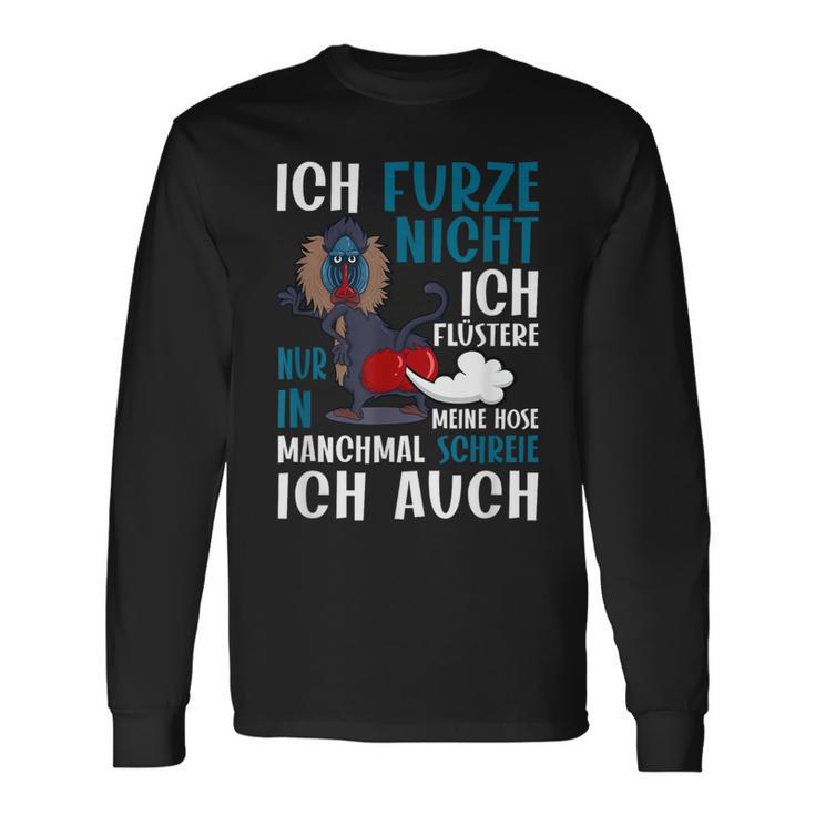 Ich Furze Nicht Ich Whisperere Nur Furz Pupsender Monkey S Langarmshirts Geschenkideen