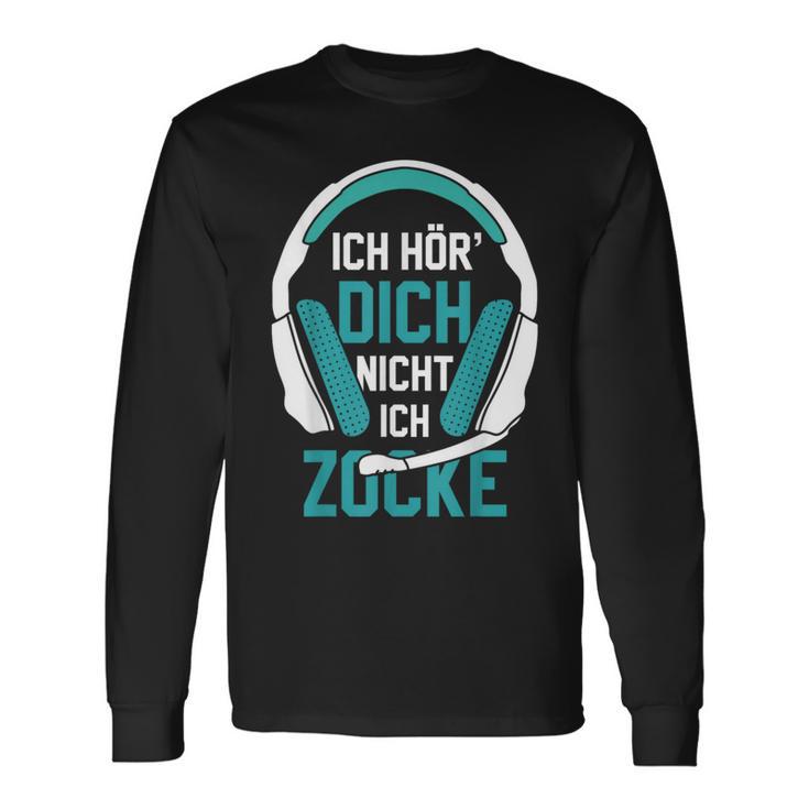 Ich Hör' Dich Nicht Ich Zocke Gamer Headset Idea Black Langarmshirts Geschenkideen