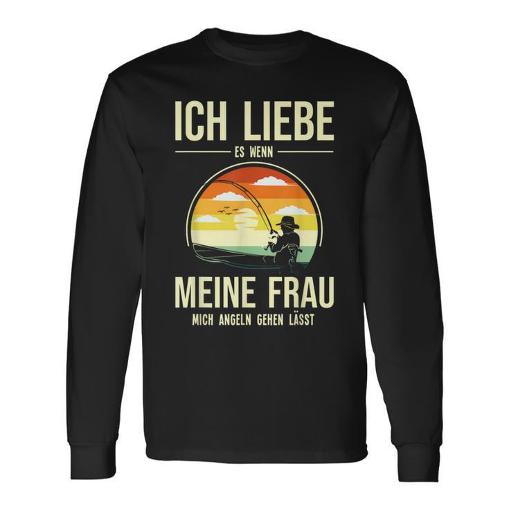 Ich Liebe Es Wenn Meine Frau Mich Fischnläst Carp Fishing Langarmshirts Geschenkideen