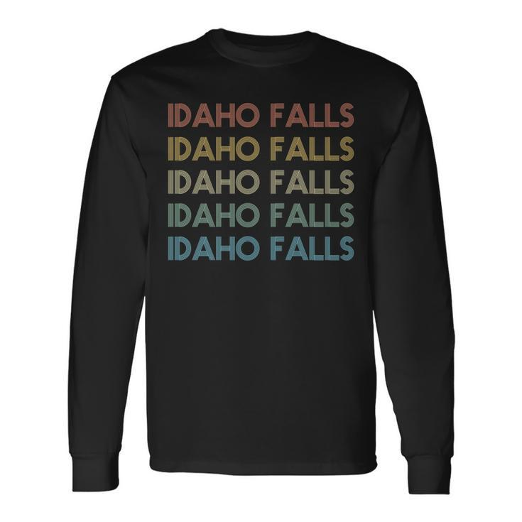 Idaho Falls Idaho Pride Vintage State Id Retro 70S Long Sleeve T-Shirt