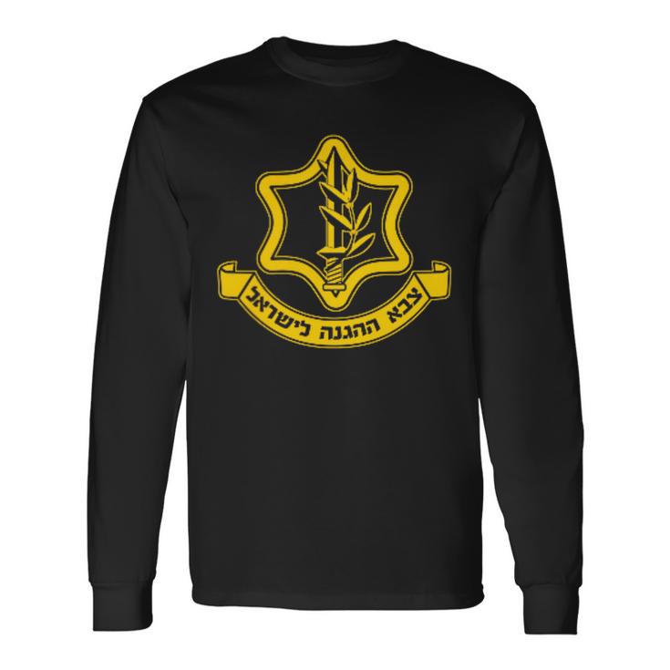 Idf Israel Defense Force Israeli Armed Forces Emblem Long Sleeve T-Shirt