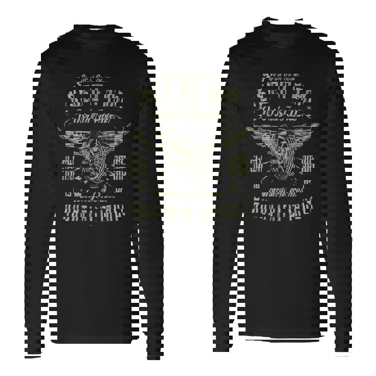 Ile De Man Courses De Motos Roue Ailéeélo Manxintage T-shirt à manches longues