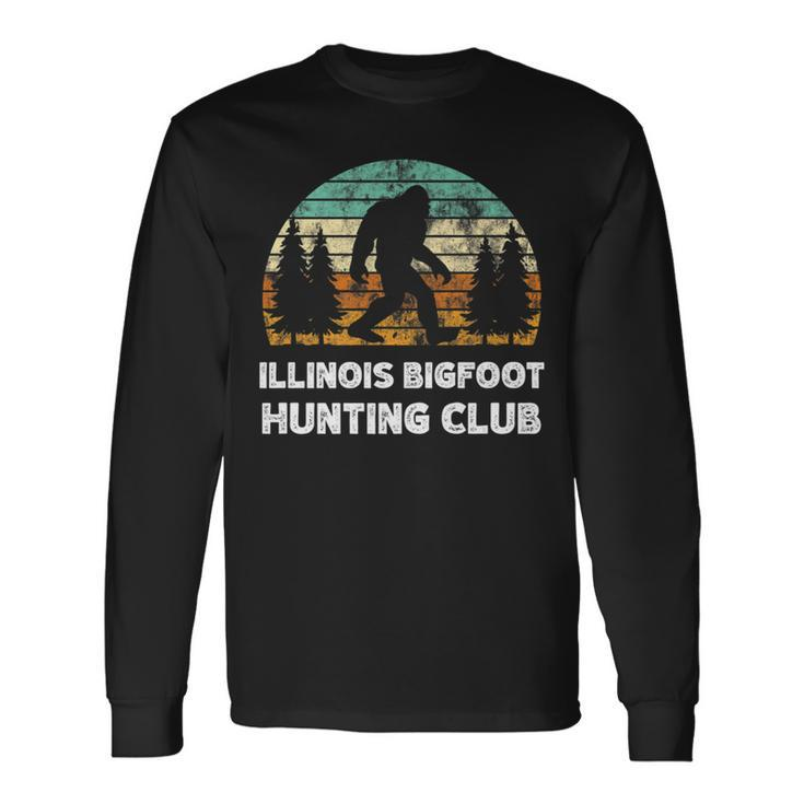 Illinois Bigfoot Hunting Club Sasquatch Fan Long Sleeve T-Shirt Gifts ideas