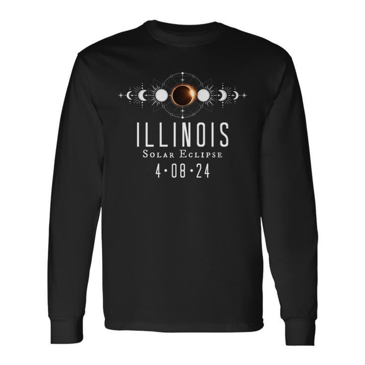 Illinois Solar Eclipse Spring 2024 Totality April 8 2024 Long Sleeve T-Shirt Gifts ideas