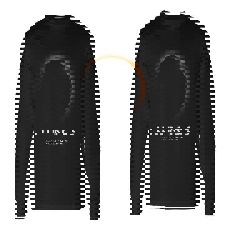 Illinois Total Solar Eclipse 2024 Illinois Solar Eclipse Long Sleeve T-Shirt
