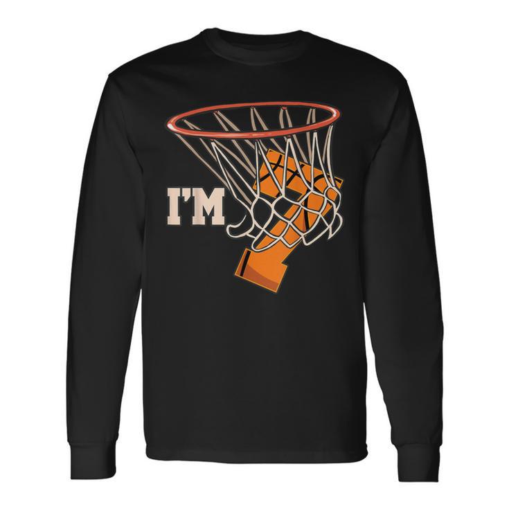 I'm 7 Basketball Theme Birthday Party Celebration 7Th Long Sleeve T-Shirt