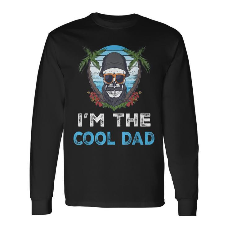 I'm The Cool Dad Skull Beard Vintage Father's Day Summer Long Sleeve T-Shirt