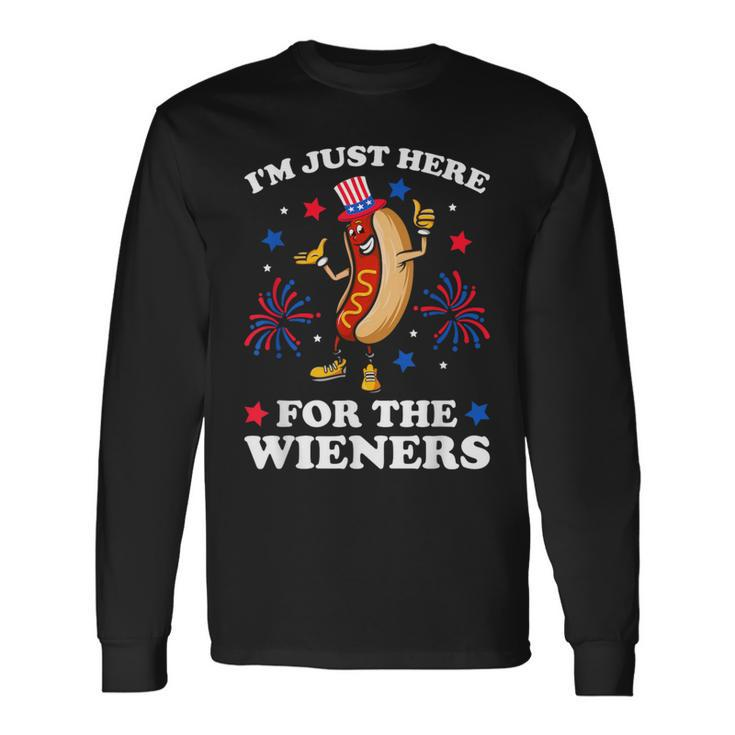 I'm Just Here For The Wieners Hot Dog 4Th Of July Long Sleeve T-Shirt