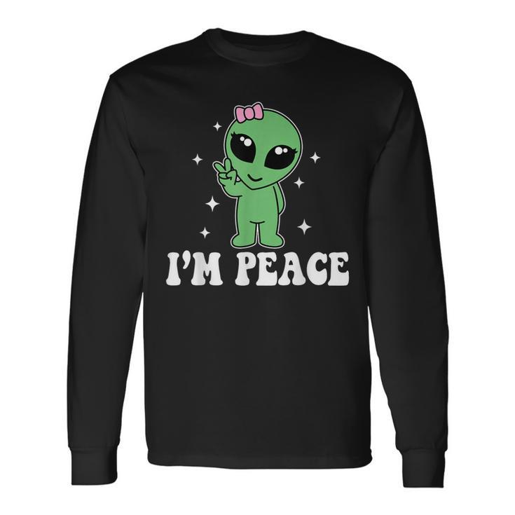 I'm Peace Alien Couples Matching Valentine's Day Long Sleeve T-Shirt