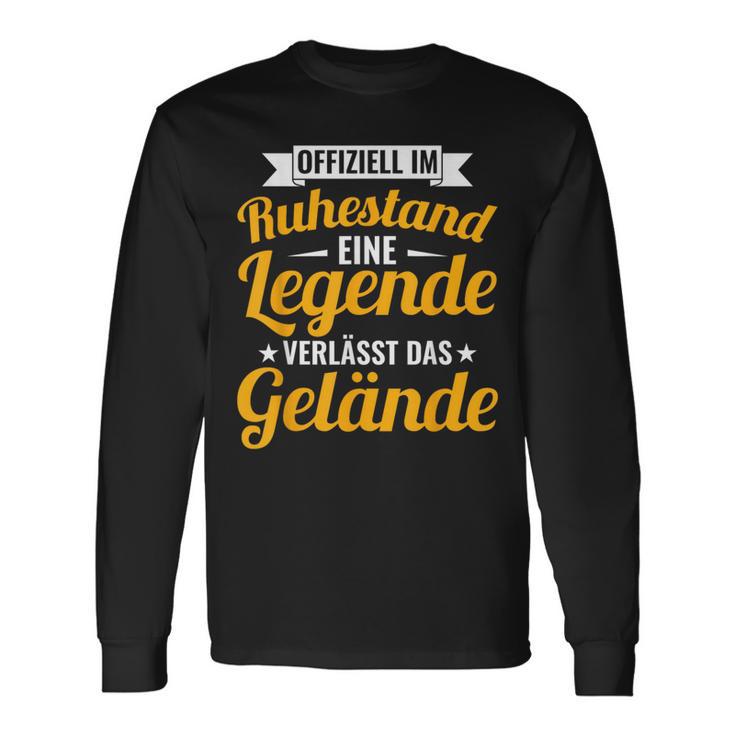 Im Ruhestand Legende Verlässt Gelände Schwarzes Langarmshirts für Herren Geschenkideen