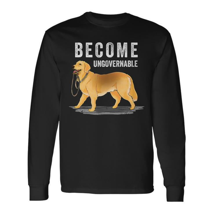 Independent Dog Holding Own Leash Become Ungovernable Long Sleeve T-Shirt