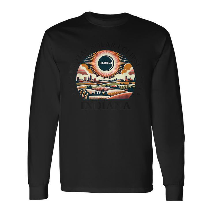 Indiana Eclipse 4 08 24 America Total Solar Eclipse 2024 Long Sleeve T-Shirt