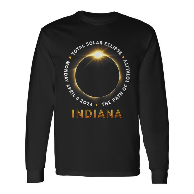 Indiana Total Solar Eclipse 2024 Totality 040824 America Long Sleeve T-Shirt