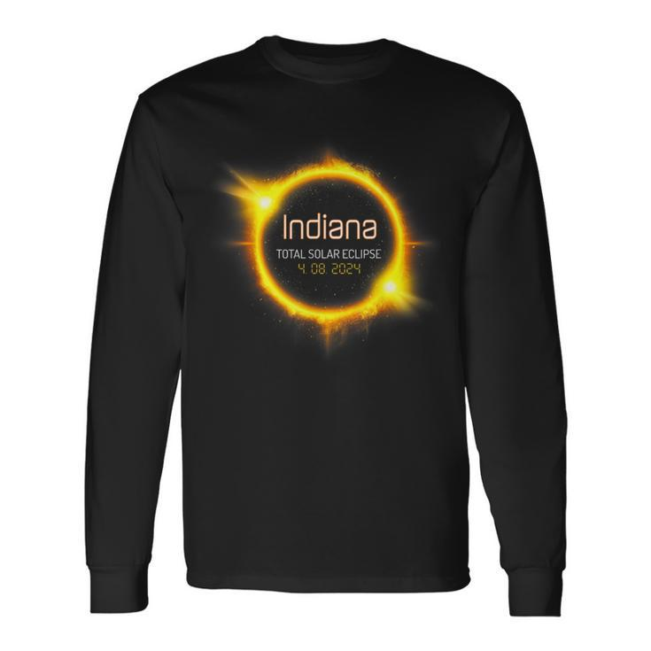 Indiana Total Solar Eclipse America April 040824 Usa Long Sleeve T-Shirt