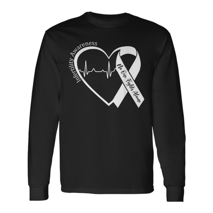 Infertility Awareness Heart Orange Ribbon Ivf Transfer Day Long Sleeve T-Shirt Gifts ideas