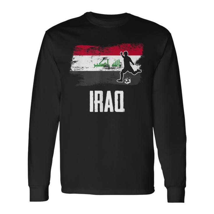 Iraq Flag Jersey Iraqi Soccer Team Iraqi Long Sleeve T-Shirt