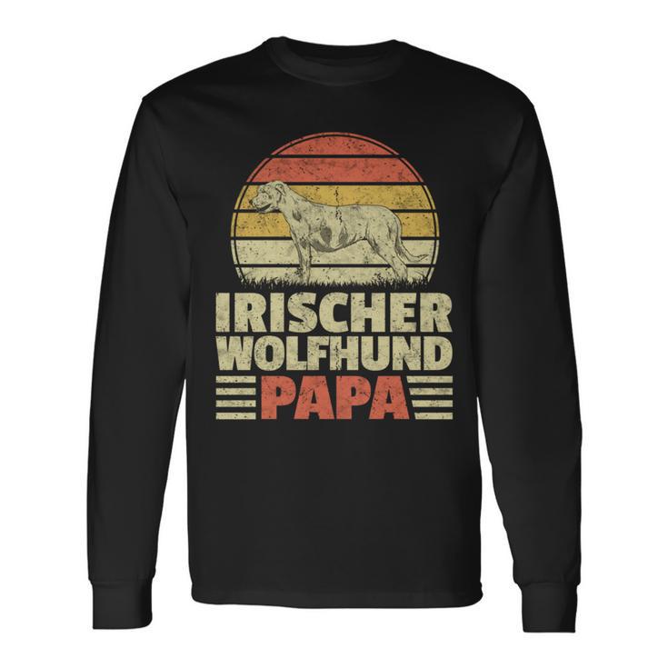 Irischer Wolfshund Papa Irish Wolfhound Windhund Besitzer Langarmshirts Geschenkideen