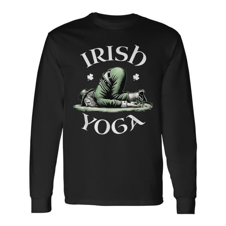 Irish Yoga Festive Green St Paddy's Day Humor Long Sleeve T-Shirt