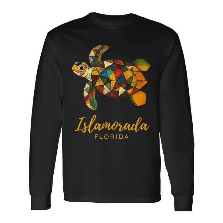 Islamorada Fl Florida Keys Vintage Tribal Sea Turtle Long Sleeve T-Shirt