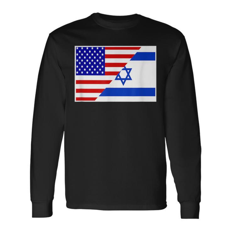 Israel And America Friendship Countries Flag Outfit Long Sleeve T-Shirt