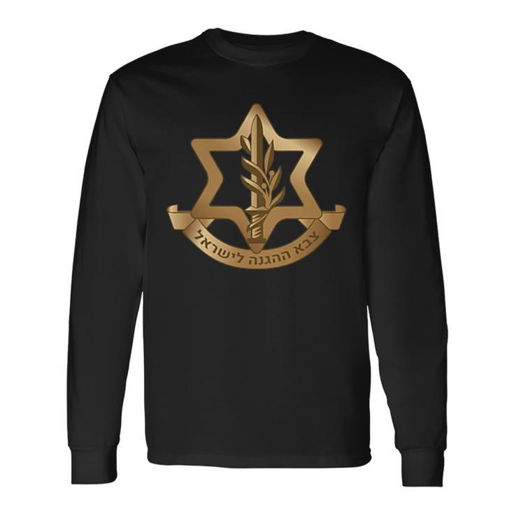 Israel Defense Force Idf Israeli Armed Forces Emblem Long Sleeve T-Shirt