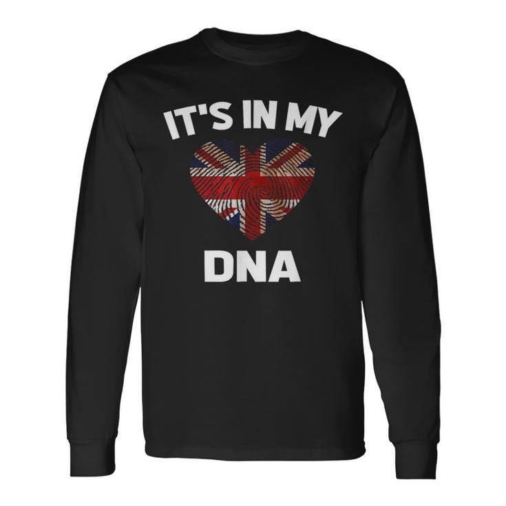 It's In My Dna British Flag Union Jack Britain Uk Long Sleeve T-Shirt