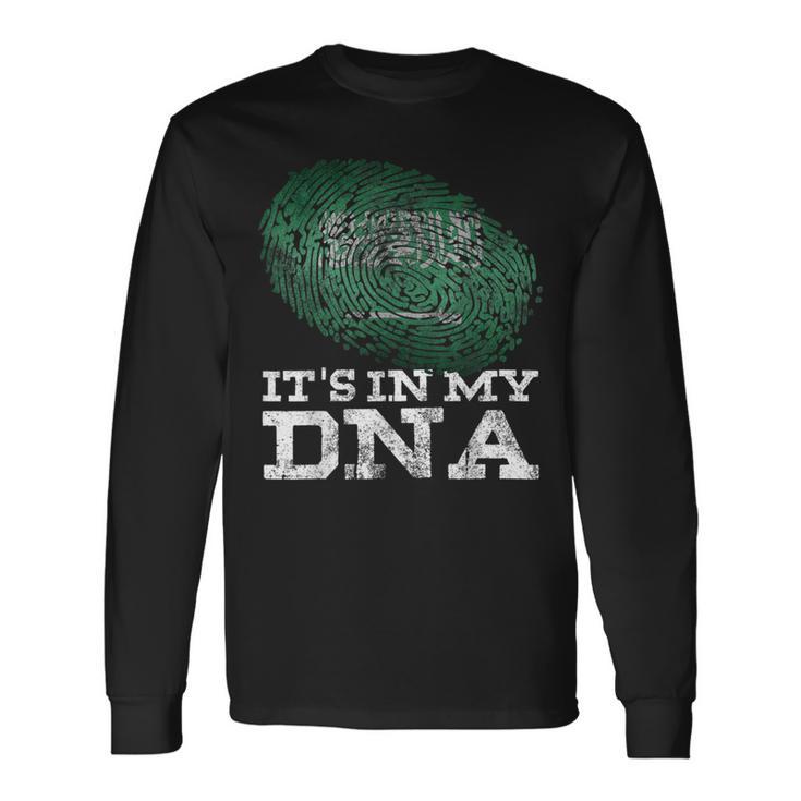 It's In My Dna Saudi Arabian Arabic Arabia Flag Long Sleeve T-Shirt