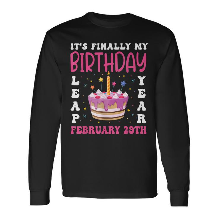 It's Finally My Birthday Leap Year 2024 Birthday Leap Day Long Sleeve T-Shirt
