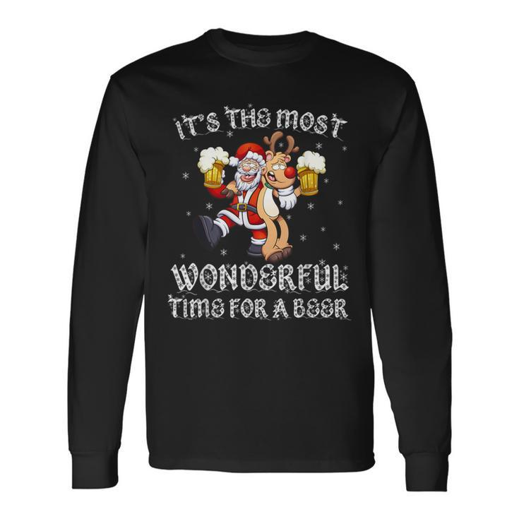It's The Most Wonderful Time For A Beer Christmas Long Sleeve T-Shirt