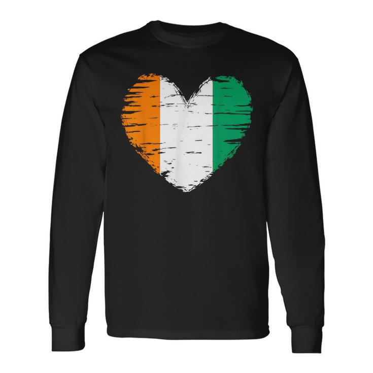 Ivory Coast Outfit Ivory Coast Heart Flag Ivory Coast Long Sleeve T-Shirt