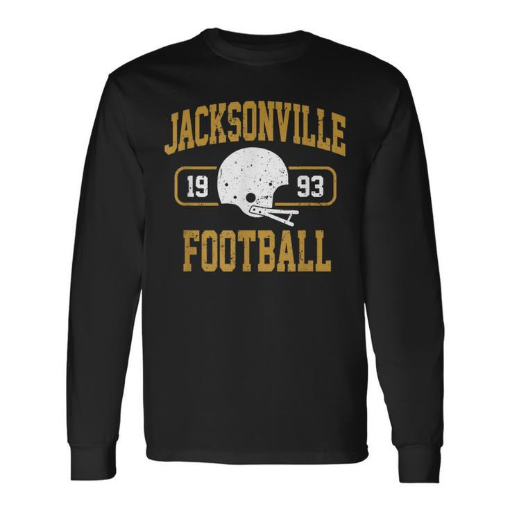 Jacksonville Football Athletic Vintage Sports Team Fan Long Sleeve T-Shirt