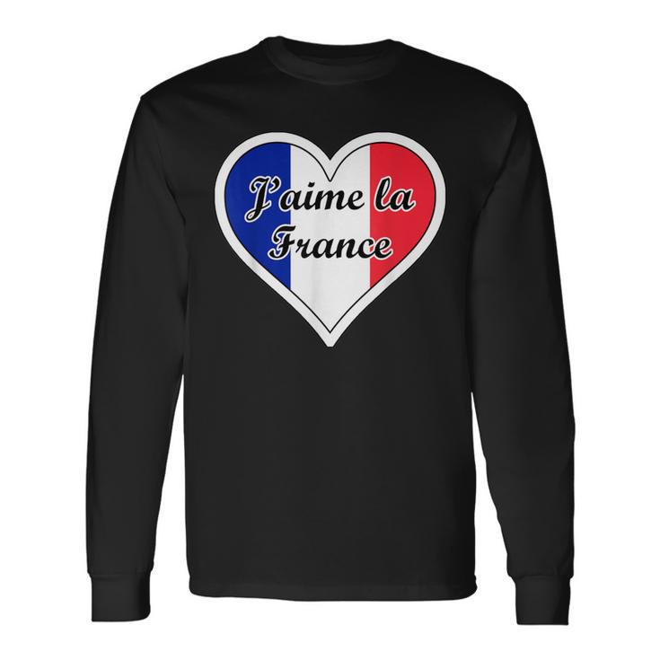 J'aime La France Flag I Love French Culture Paris Francaise Long Sleeve T-Shirt