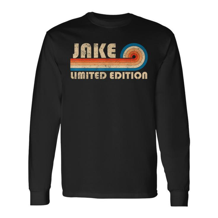 Jake Name Personalized Retro Vintage Birthday Long Sleeve T-Shirt
