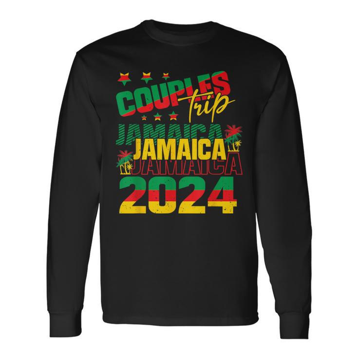 Jamaica Couples Trip Anniversary Vacation 2024 Caribbean Long Sleeve T-Shirt