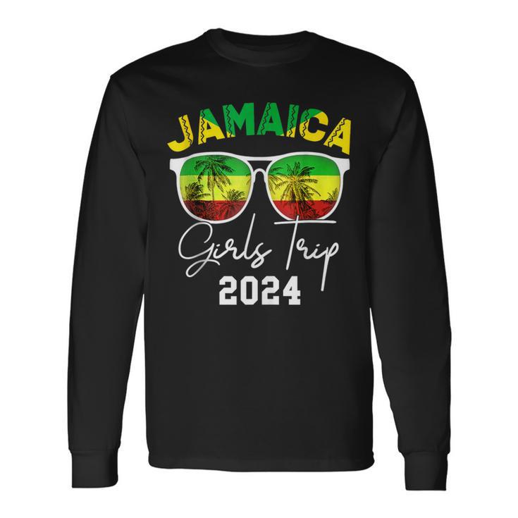 Jamaica Girls Trip 2024 Summer Vacation Jamaican Flag Long Sleeve T-Shirt