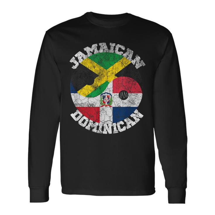 Jamaican Dominican Flag Dominican And Jamaica Flag Long Sleeve T-Shirt