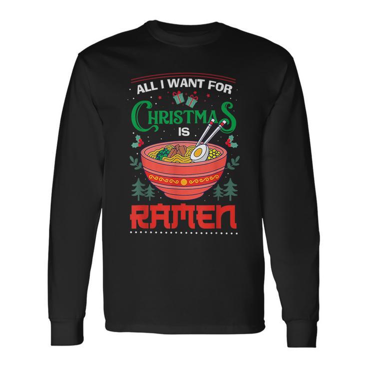 Japan Ramen Ugly Christmas Anime Christmas Long Sleeve T-Shirt