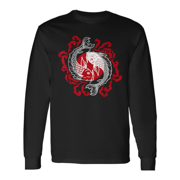 Japanese Fish Tattoo Pisces Yin Yang Long Sleeve T-Shirt