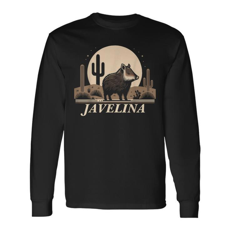 Javelina In Desert Landscape Javelina Long Sleeve T-Shirt Gifts ideas