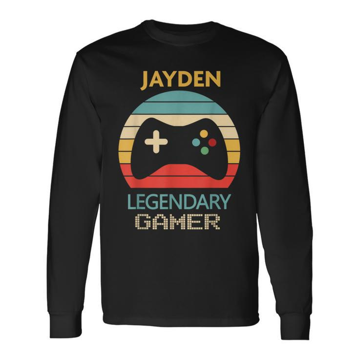 Jayden Name Personalised Legendary Gamer Long Sleeve T-Shirt