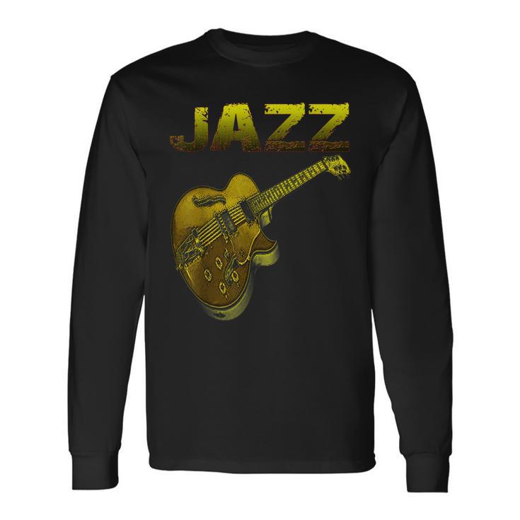 Jazz Vintage Guitar Musician Long Sleeve T-Shirt