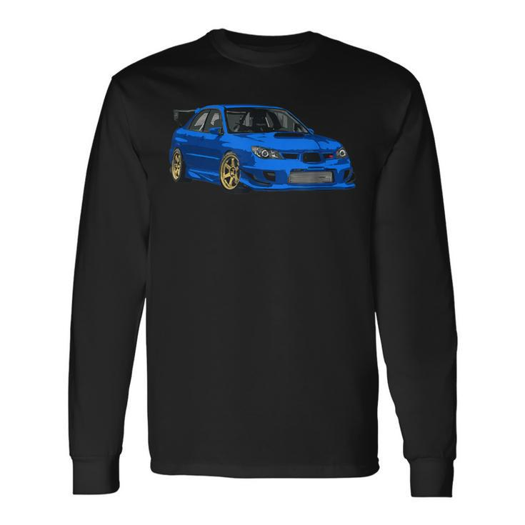 Jdm Car Rally Blue Long Sleeve T-Shirt