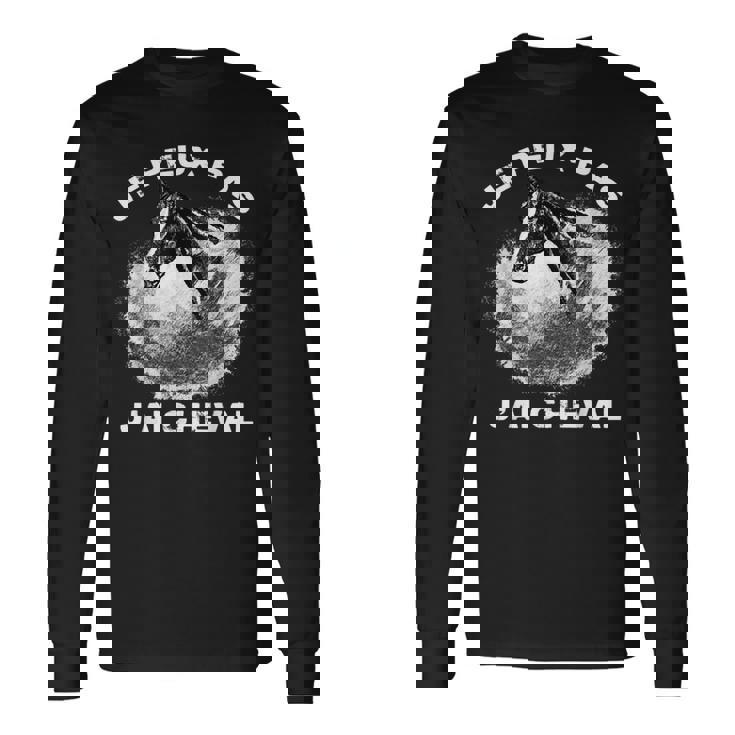 Je Peux Pas J'ai Cheval Humour Equitation Équestre Cavalier T-shirt à manches longues