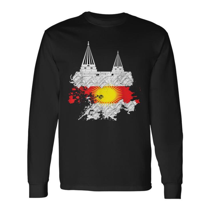 Jezidian Flag Yazidi Jesiden Melek Taus Lalish Ezidxan Langarmshirts Geschenkideen