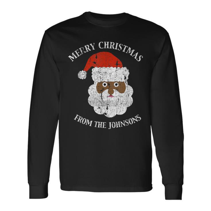 Johnson Family Last Name Surname Santa Merry Christmas Long Sleeve T-Shirt
